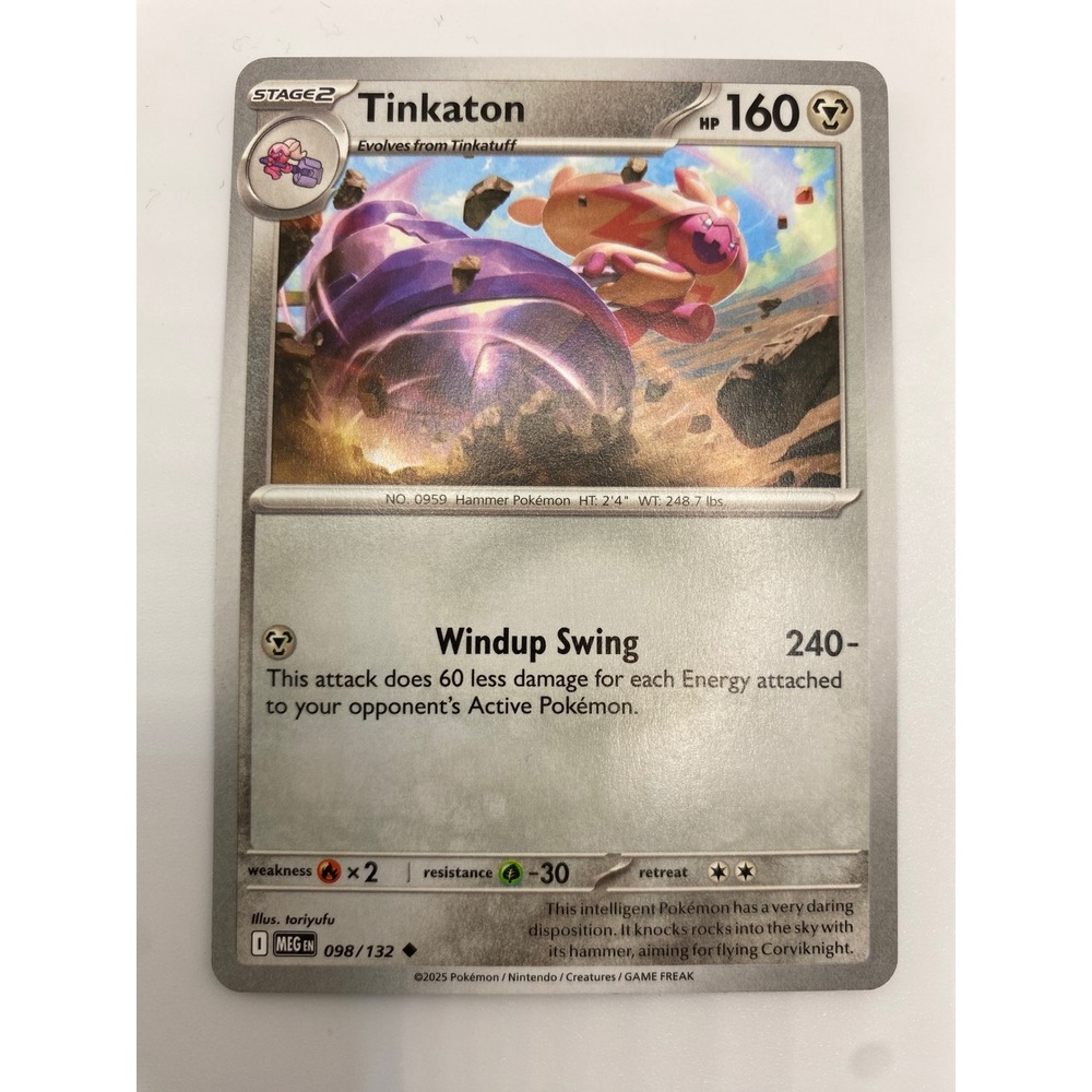 Pokemon Tinkaton 098/132 MEGEN Metal Type Uncommon Card Silver Trading Gaming